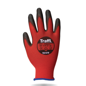 Size 10 TG1210-10 RED X-Dura PU Palm Traffi Glove - Cut Level A